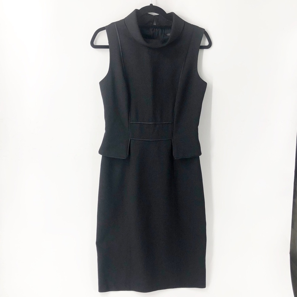 David Miester Black Cowl Neck Sheath Dress Size 8